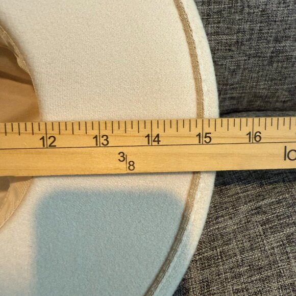 Cream Wide Brim Felt Hat with Black Band & Gold Chain Detail Adjustable Fit - Picture 10 of 13